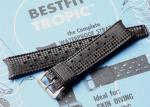 Genuine 1960s Swiss Tropic 19mm curved end vintage dive watch band rubber divers