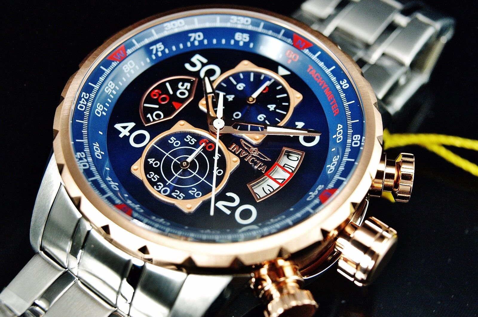 Invicta 48mm Aviator Chronograph Rose Gold Watch