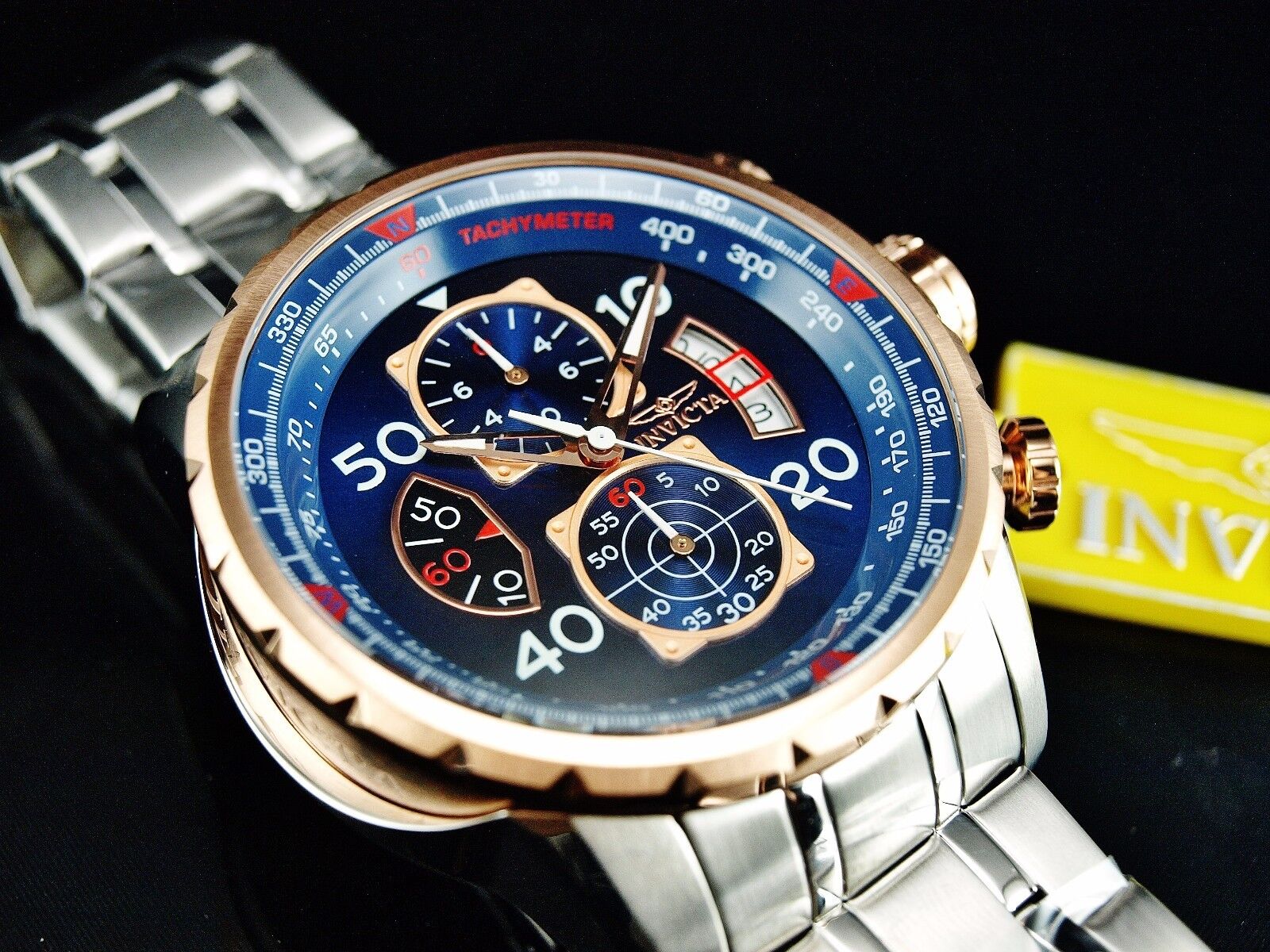 Invicta 48mm Aviator Chronograph Rose Gold Watch