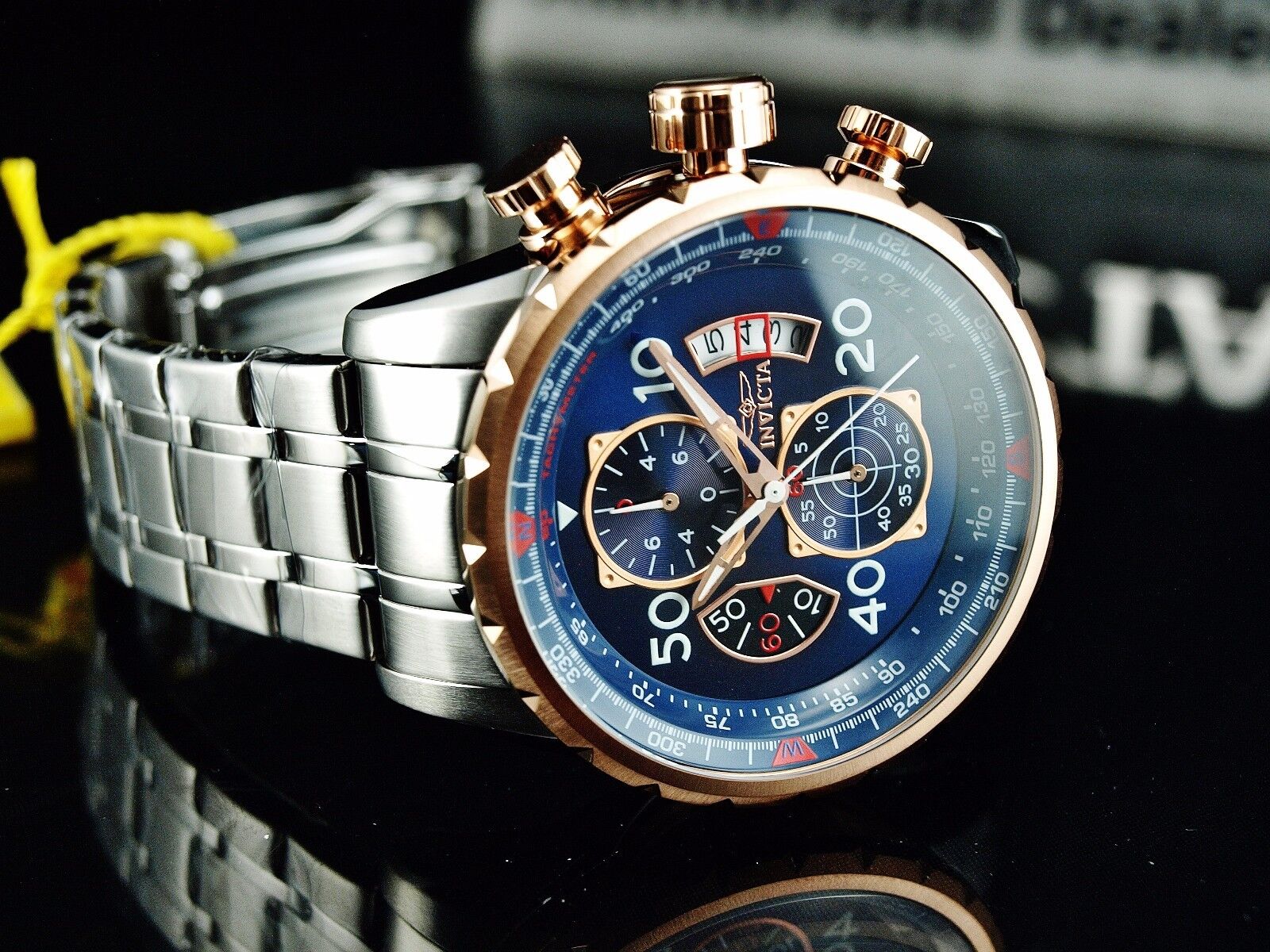 Invicta 48mm Aviator Chronograph Rose Gold Watch