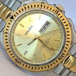 Vintage Gruen Dive Style Watch Rotating Bezel 2 Tone 38mm Mens