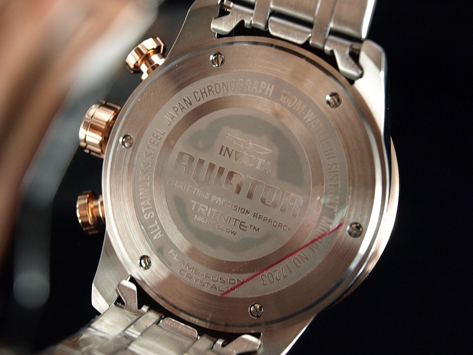 Invicta 48mm Aviator Chronograph Rose Gold Watch