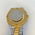 Vintage Gruen Dive Style Watch Rotating Bezel 2 Tone 38mm Mens