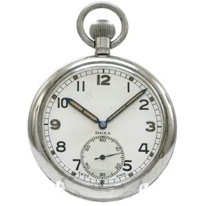 Doxa GTSP British Army Pocket Watch - Inventory 8043 Stainless Steel 52mm
