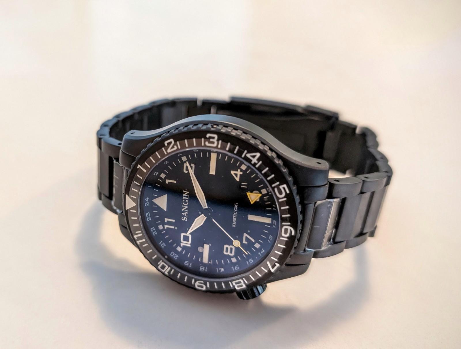 New Sangin Instruments Kinetic II Pilot DLC + New Diplomat Metal Bracelet MATTE