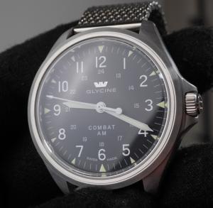 Glycine combat AM vintage 7 watch GL0237 43mm 100M swiss automatic acrylic +7
