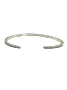 Waldor & Co. Cuff Bracelet with 12 Paved Crystals At Each End Stainless Steel