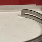 WALDOR & CO Double Row Rhinestones Silver Cuff 7"