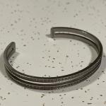 WALDOR & CO Double Row Rhinestones Silver Cuff 7"