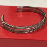 WALDOR & CO Double Row Rhinestones Silver Cuff 7"