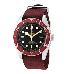 Tudor Heritage Black Bay Steel Case on Burgundy Fabric Strap Men's Watch M79230R-0009