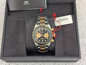 Tudor Black Bay Chrono Black dial Gold & Steel Bracelet  M79363N-0001  $5,850.00