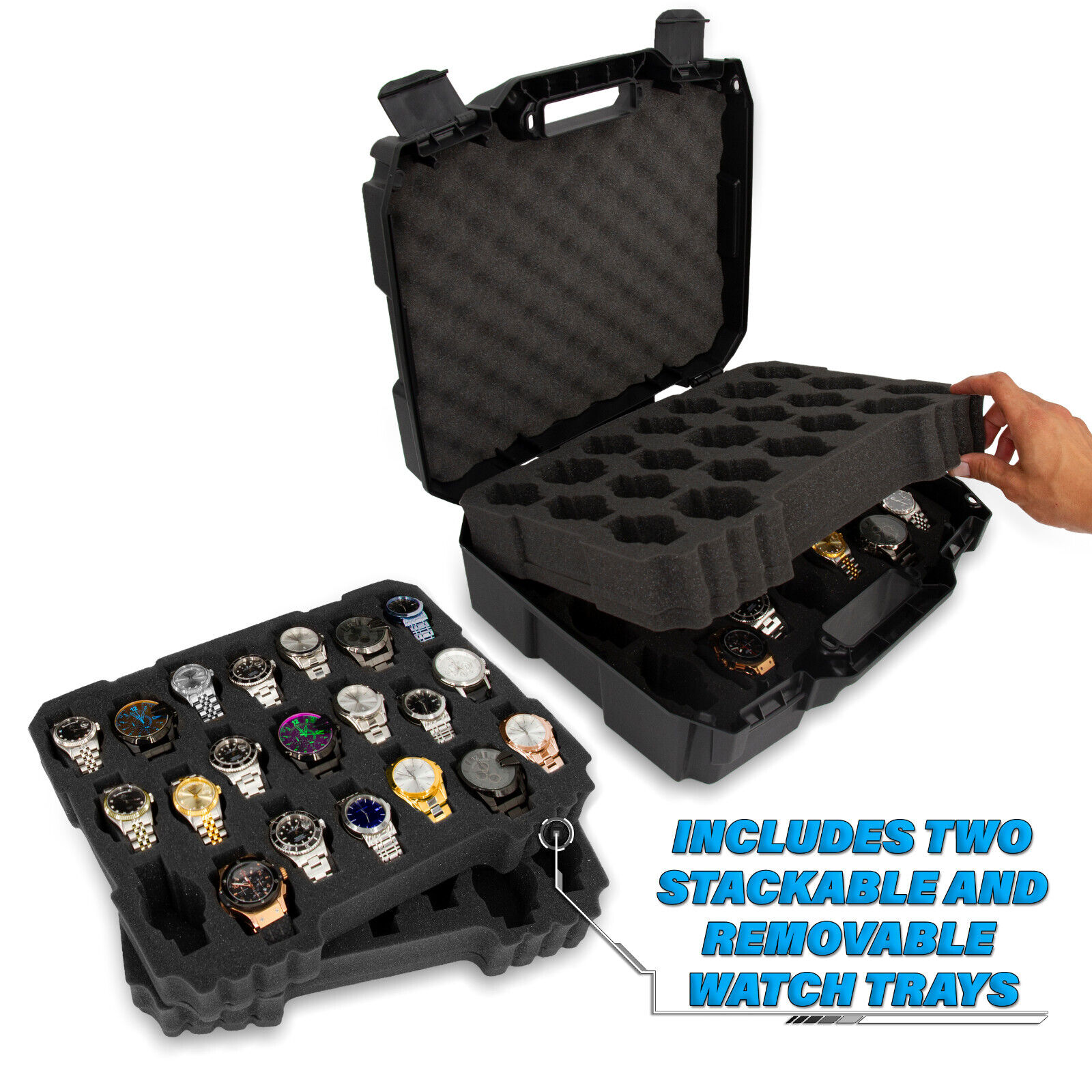 42-Watch CM Display Case: Custom Foam, Travel Case