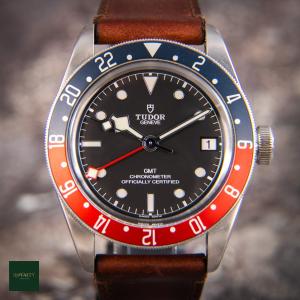 Tudor Black Bay GMT 'Pepsi' 79830RB Full Set Leather Strap 2022 Red & Blue Bezel