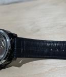 Earnshaw Men's Black Leather Band Watch Power reserve 8080