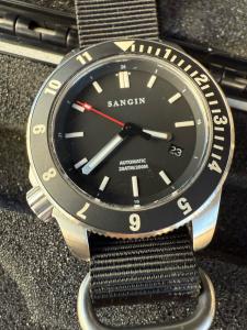 MINT Sangin Instruments Atlas Automatic Watch BRUSHED Stainless Steel 20 ATM