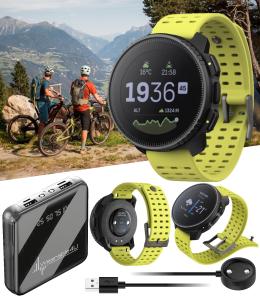SUUNTO Vertical Adventure GPS Steel Watch Black Lime Offline Map with Power Bank