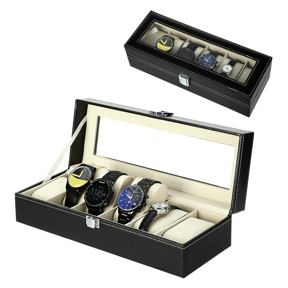 Leather Watch Box Display Case - 10/12 Slots