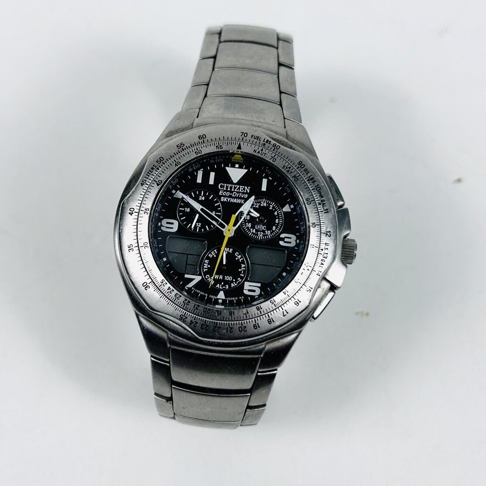 Citizen Skyhawk Eco Drive Aviator Wrist Watch - Stainless