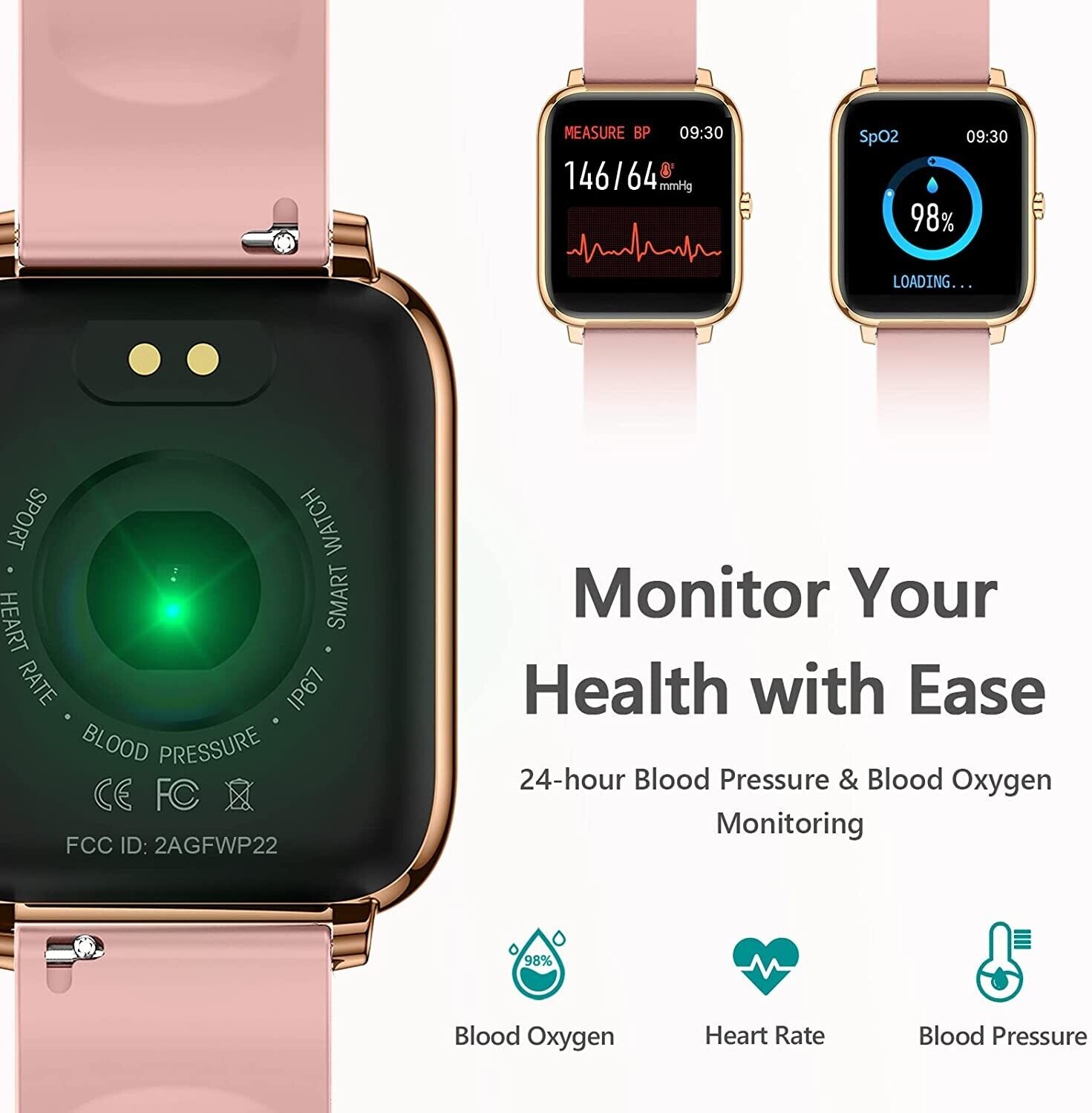 Women's Bluetooth SmartWatch for Apple iPhone and Android