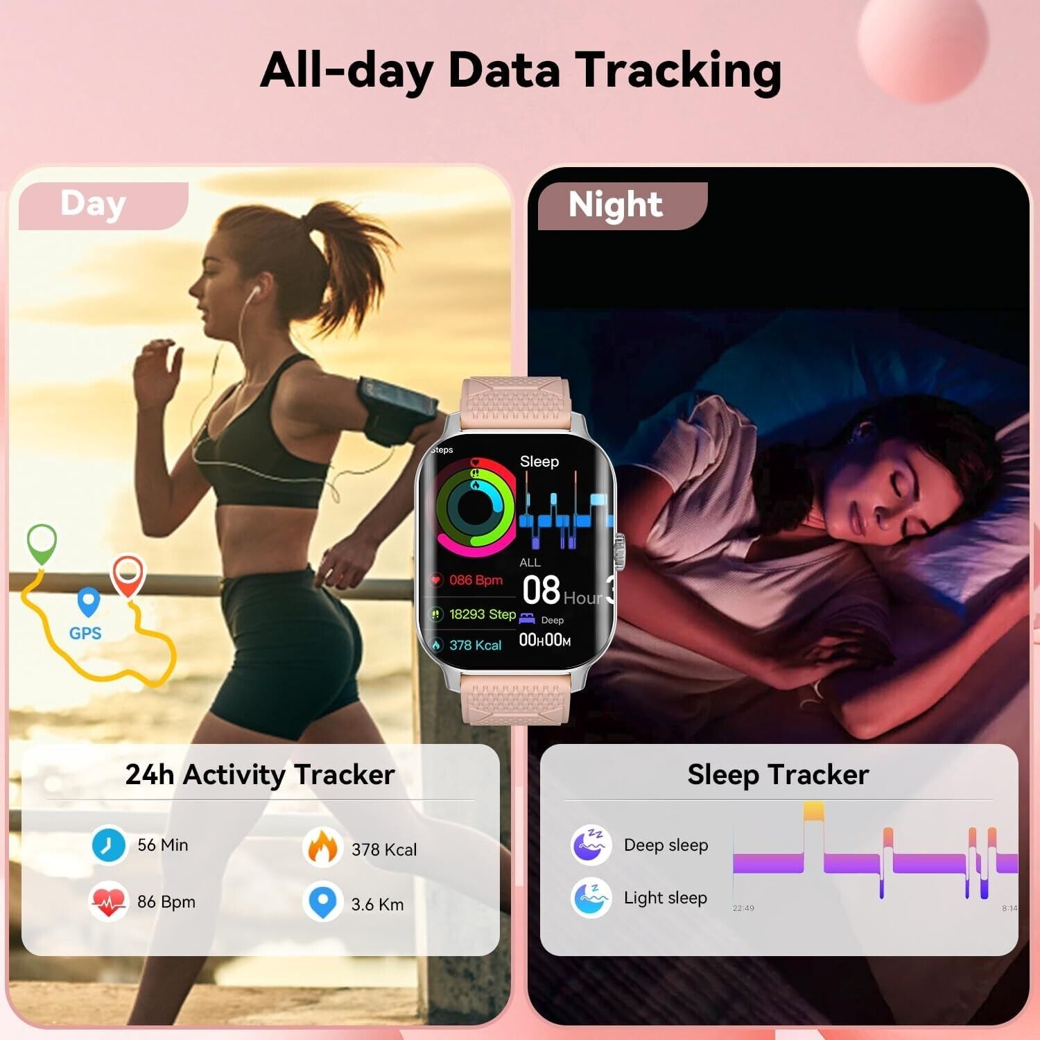 Smartwatch for Women, Bluetooth, Apple iPhone & Android