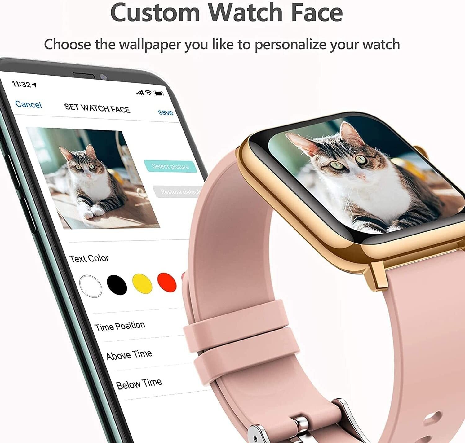 Women's Bluetooth SmartWatch for Apple iPhone and Android