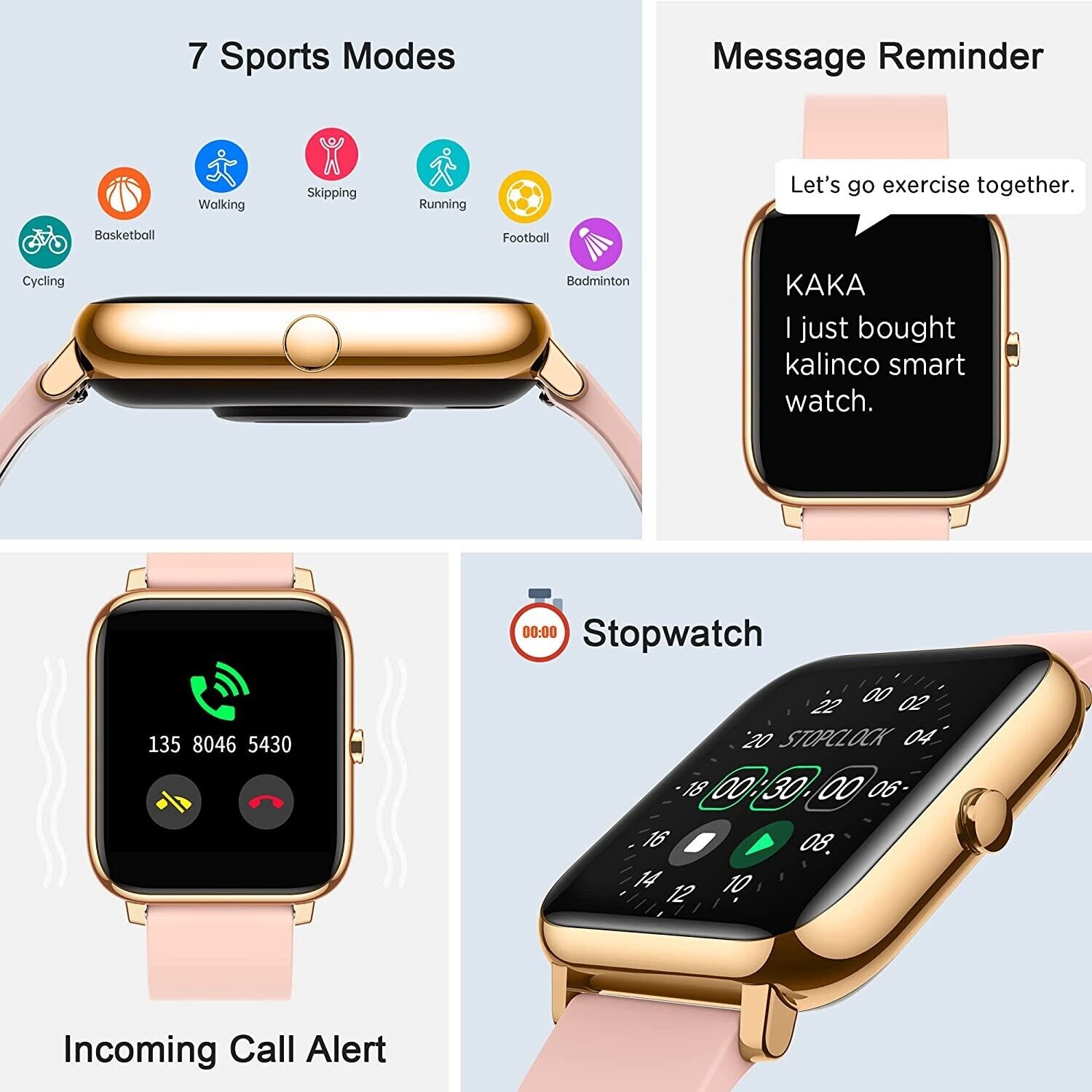 Women's Bluetooth SmartWatch for Apple iPhone and Android