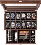 TAWBURY 12-Slot Watch Box for Men - Brown