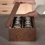 TAWBURY 12-Slot Watch Box for Men - Brown