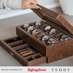 TAWBURY 12-Slot Watch Box for Men - Brown