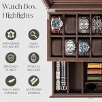 TAWBURY 12-Slot Watch Box for Men - Brown