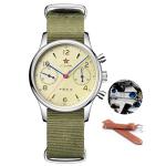 HEMUDU Seagull 1963 Mechanical Mens Watch 40mm, “Special Supply” ST1901 Movement Aviation Chronograph Sapphire Mirror, Military Waterproof Pilot Manual Winding Watches for Men