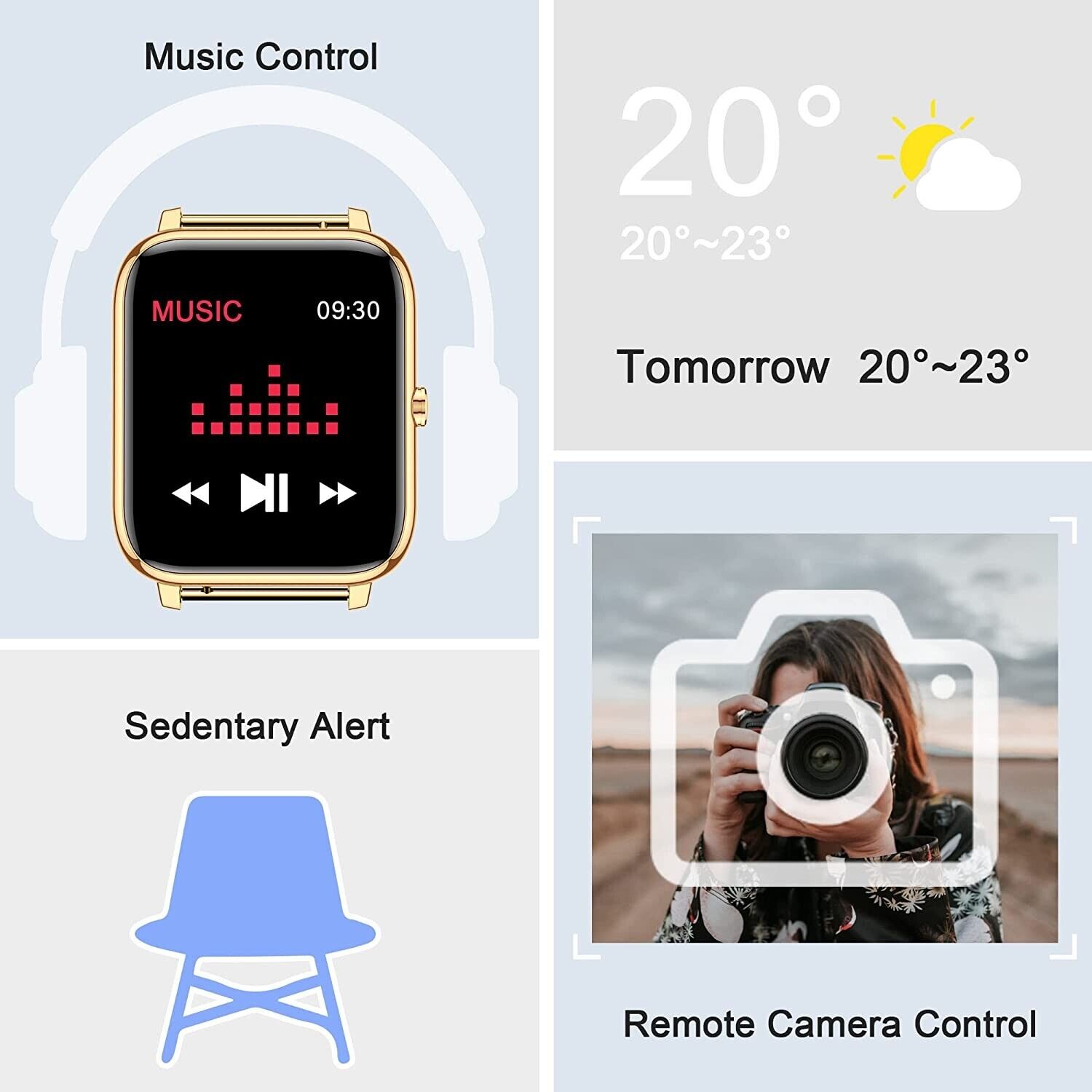 Women's Bluetooth SmartWatch for Apple iPhone and Android