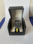 Glycine Combat Sub GL0258 30ATM 25J Automatic Black / Yellow Satin Strap Watch