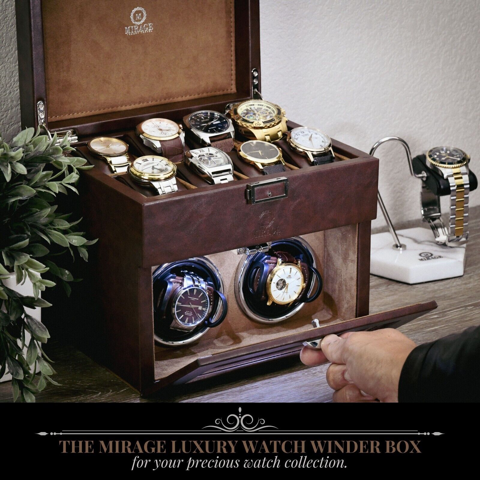 Automatic Watch Winder Box - Coffee Brown
