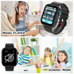 OKYUK Kids Smart Watch Gift for Girls Age 5-12, 4G Kids Watch 47 Games, HD Touch Screen Two-Way Calling Feature, School Settings, SOS, Birthday Gift for Boys and Girls Ages 7 8 9 10 (Black)
