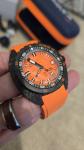 DOXA Men's Sub 300 Carbon Dive Watch 42mm Orange w 2 Straps