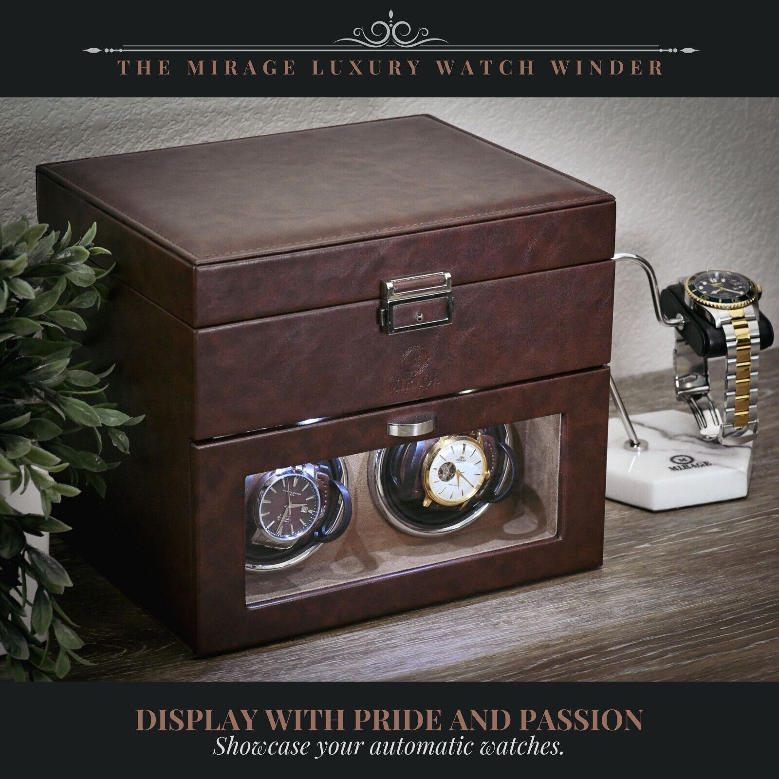 Automatic Watch Winder Box - Coffee Brown