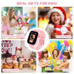 OKYUK Kids Smart Watch Gift for Girls Age 5-12, 4G Kids Watch 47 Games, HD Touch Screen Two-Way Calling Feature, School Settings, SOS, Birthday Gift for Boys and Girls Ages 7 8 9 10 (Pink)