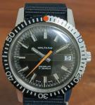 WALTHAM INCABLOC 17 JEWELS MECHANICAL VINTAGE MENS DIVER WRIST WATCH STAINLESS