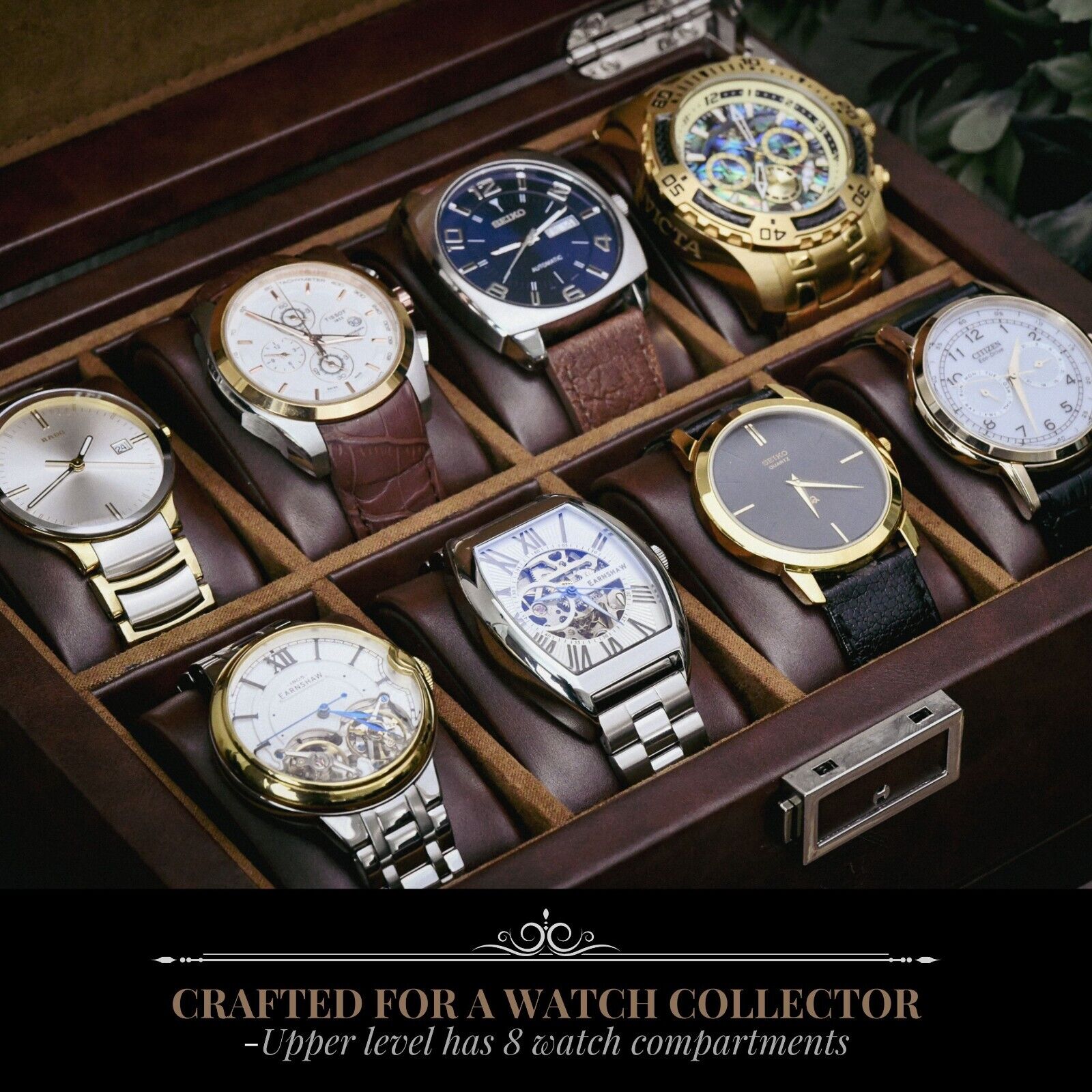 Automatic Watch Winder Box - Coffee Brown