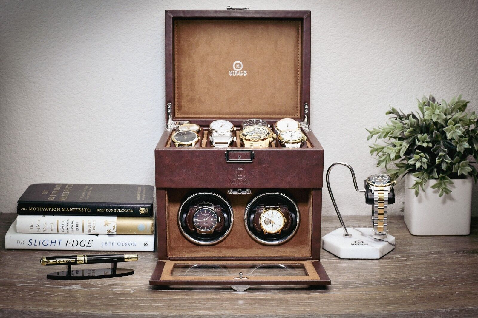 Automatic Watch Winder Box - Coffee Brown