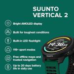 SUUNTO Vertical 2 GPS Sport Watch, Bright 1.5” AMOLED Touchscreen, LED Flashlight, 20-Day Battery Life, Offline Maps, Training Metrics & Recovery Insights, Dual-GNSS, 115+ Sport Modes, Pine Green