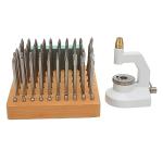 Watch Repair Staking Tool Press Set with Comfortable Non Slip Handle, Resistant Aluminum Alloy, 50 Punch Pins, 10 Punches
