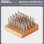 Watch Repair Staking Tool Set with 50 Punch Pins, 10 Stakes, Ergonomic Non Slip Handle Watch Staking Tool,for Watchmaker Riveting Operations