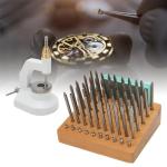 Watch Repair Staking Tool Press Set Watchmaker Punching Kit Jewelling Tool with 50 Punches 10 Stakes