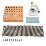 Watch Repair Staking Tool Press Set with Comfortable Non Slip Handle, Resistant Aluminum Alloy, 50 Punch Pins, 10 Punches