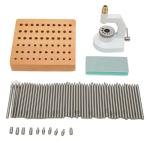 Watch Repair Staking Tool Press Set Watchmaker Punching Kit Jewelling Tool with 50 Punches 10 Stakes
