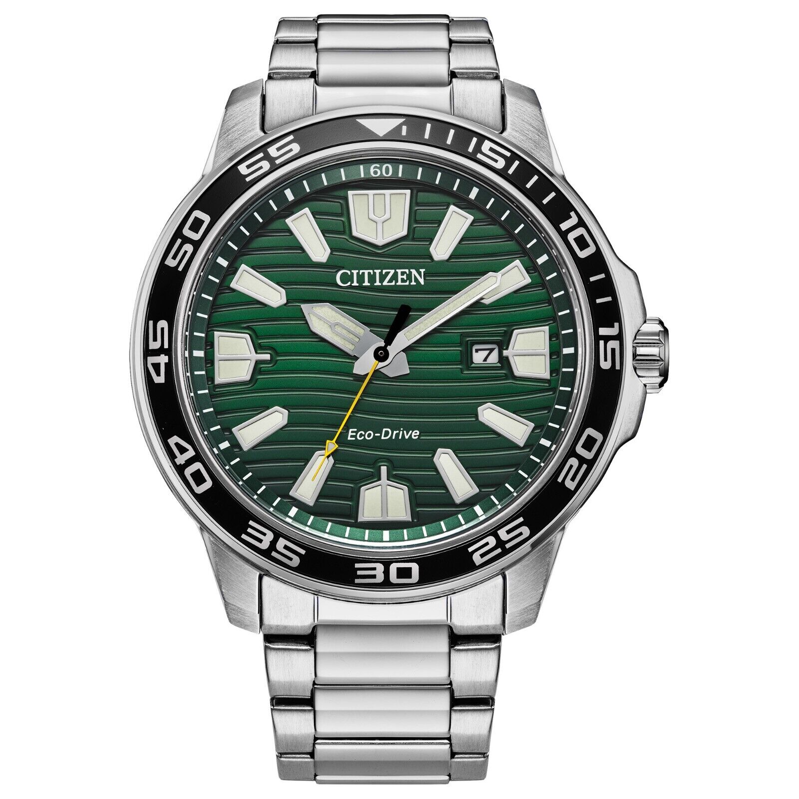 Citizen Eco-Drive Sport Watch - Green Dial, Stainless Steel