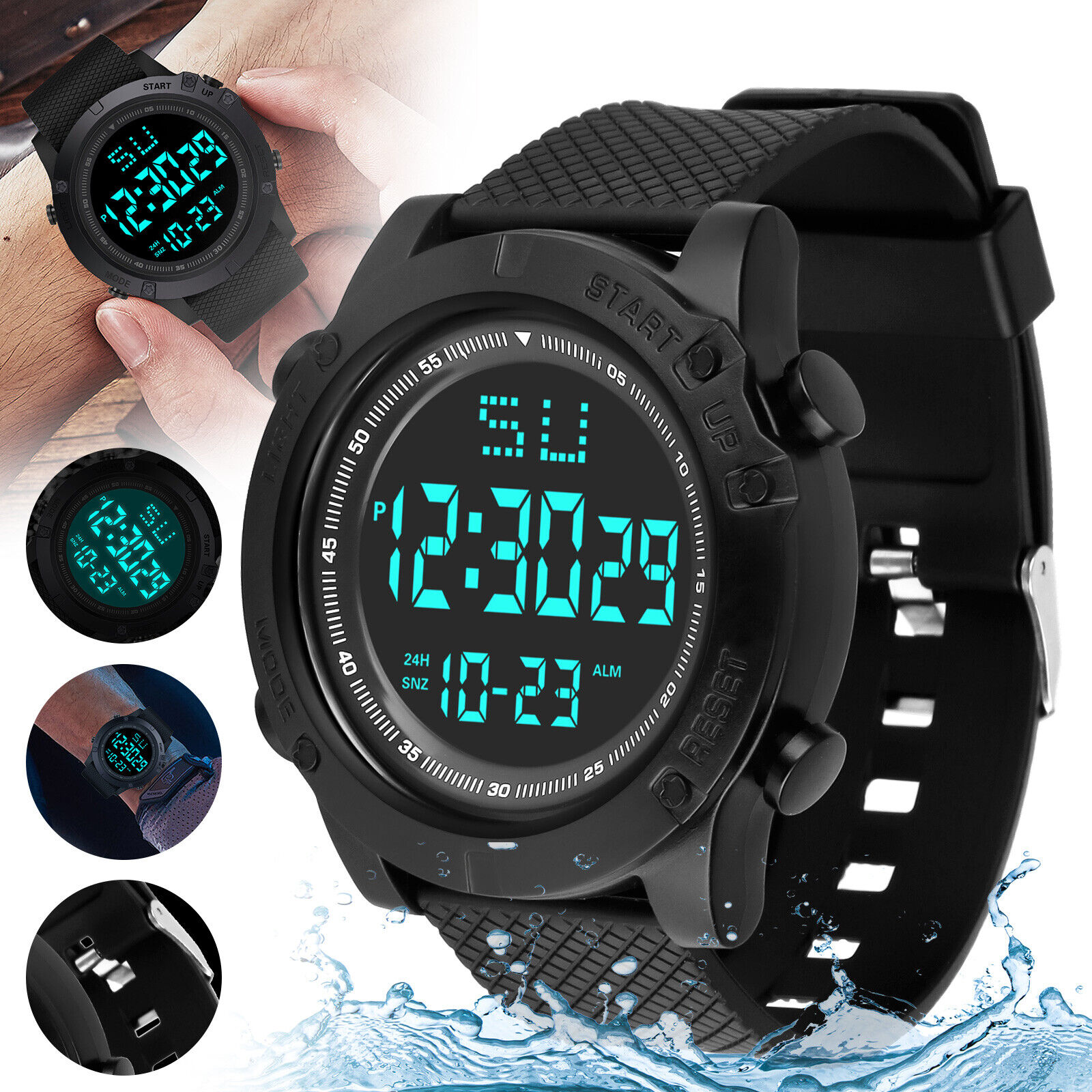 Waterproof Military Digital LED Sports Watch